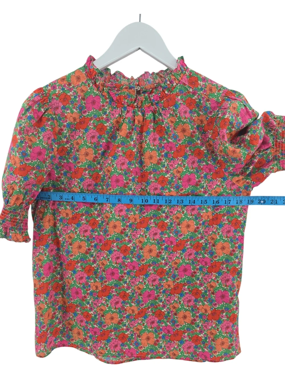 J. Crew Smocked Puff-Sleeve Top in Liberty® Meadow Song Fabric Size Small